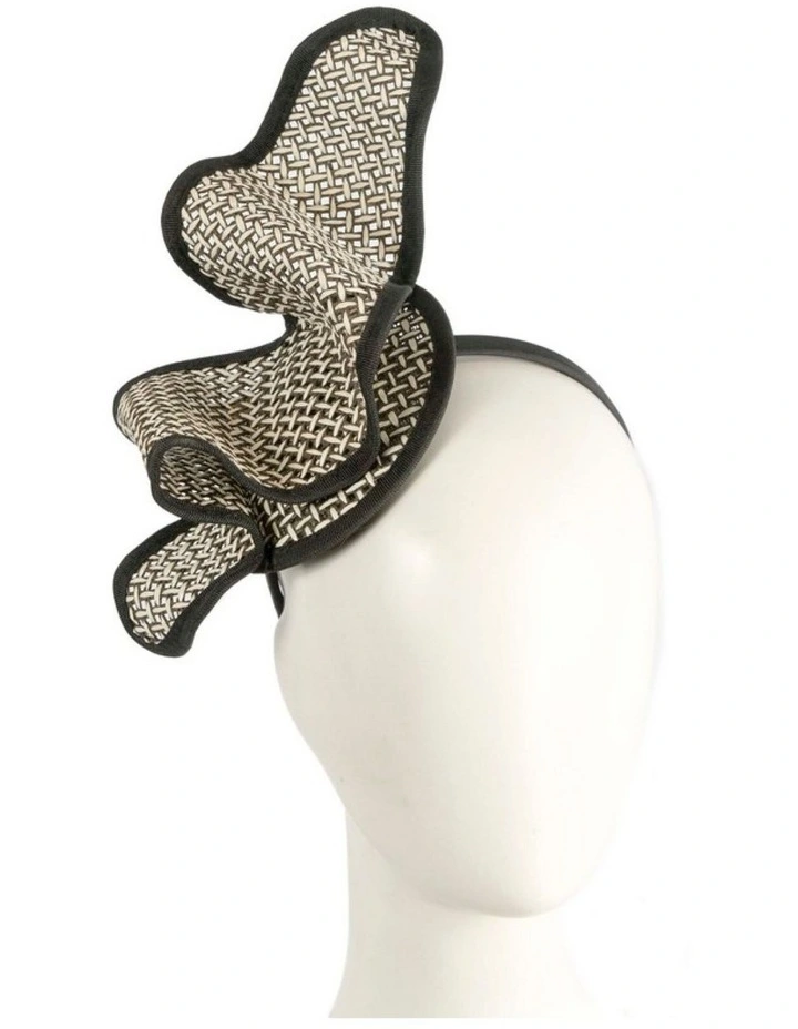 Max Alexander Black & Cream Sculptured Racing Fascinator MA951BC image 2