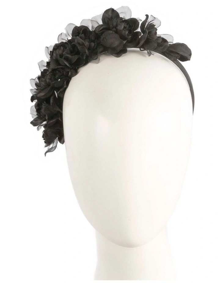 Max Alexander Black Flower Headband MA981B image 2