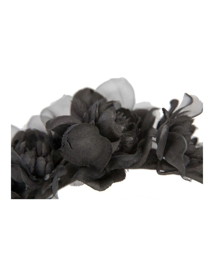 Max Alexander Black Flower Headband MA981B image 3