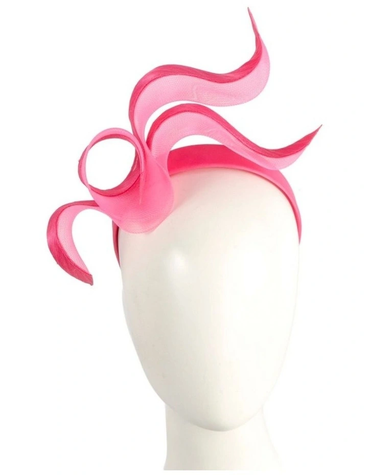 Fillies Collection Fuchsia Crinoline Fascinator with Silk Abaca Edge S343F image 2