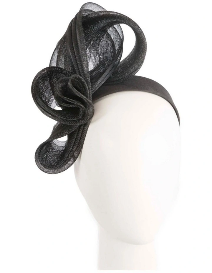 Fillies Collection black crinoline bow fascinator S327B image 2