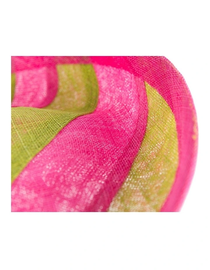 Max Alexander lime green and fuchsia striped sinamay fascinator MA908LF image 3