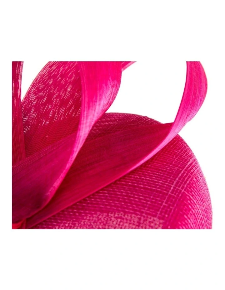Fuchsia Pillbox Fascinator with Silk Abaca Bow by Fillies Collection S348F image 5