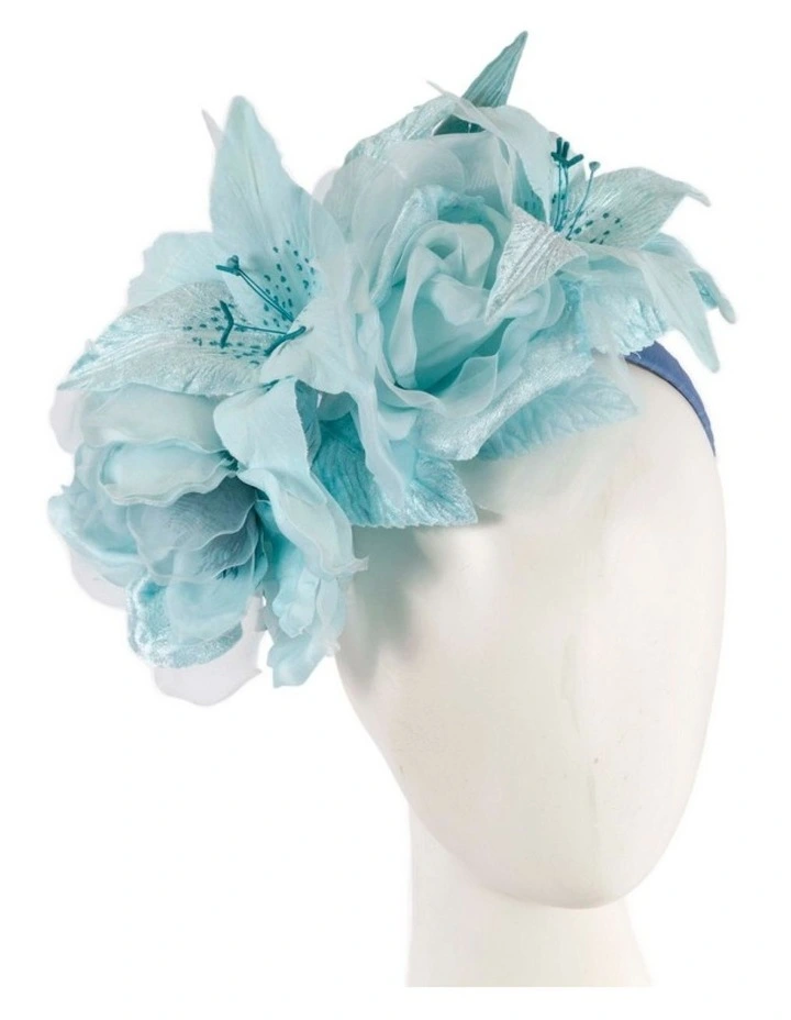 Max Alexander Large Blue Flower Fascinator MA905LBL image 2