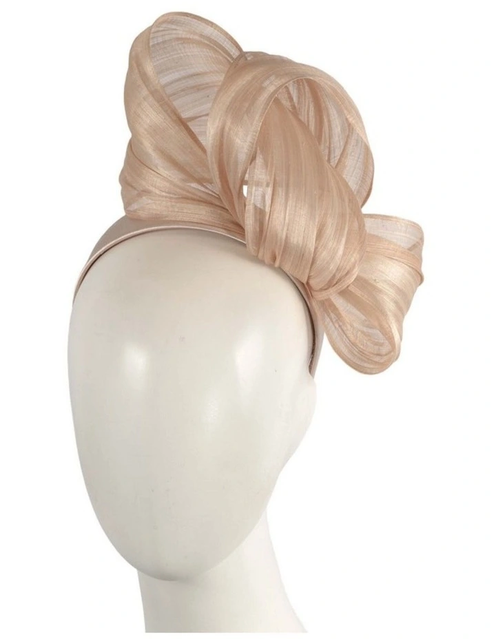 Fillies Collection Nude Silk Abaca Sculptural Bow Fascinator S347NU image 2