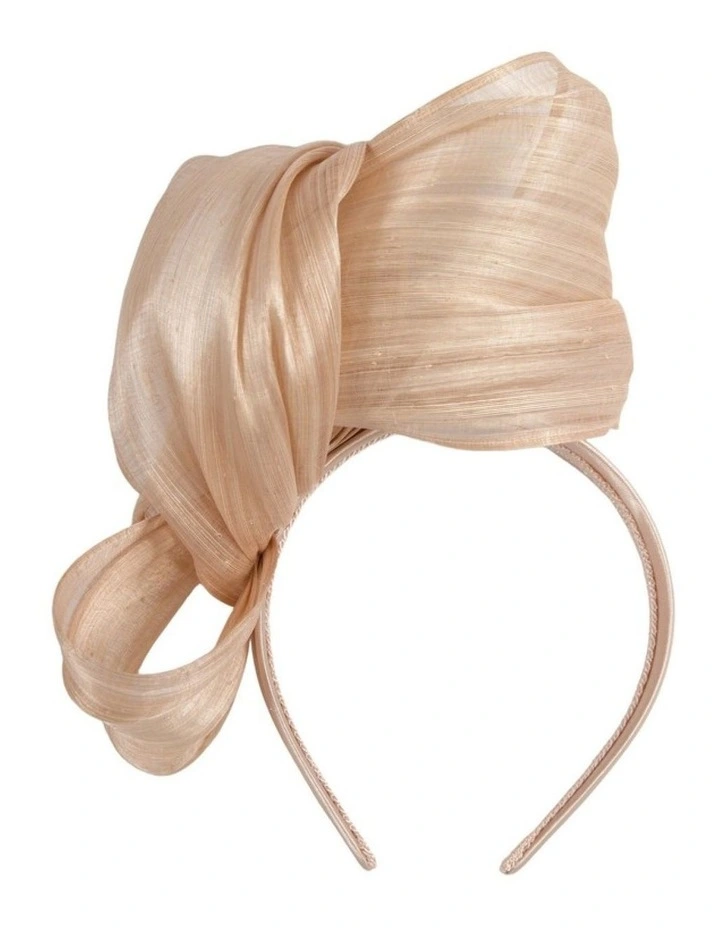 Fillies Collection Nude Silk Abaca Sculptural Bow Fascinator S347NU image 4