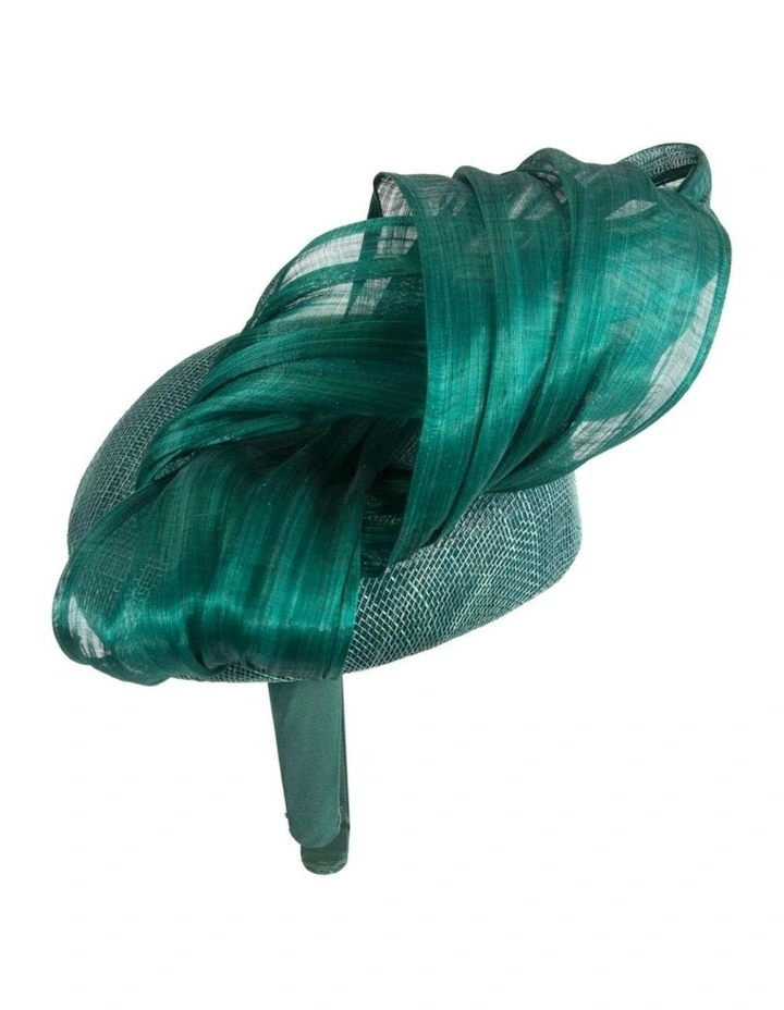 Fillies Collection Dark Green pillbox fascinator with silk abaca bow S307DG image 4