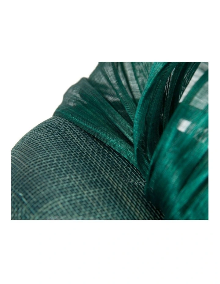 Fillies Collection Dark Green pillbox fascinator with silk abaca bow S307DG image 5