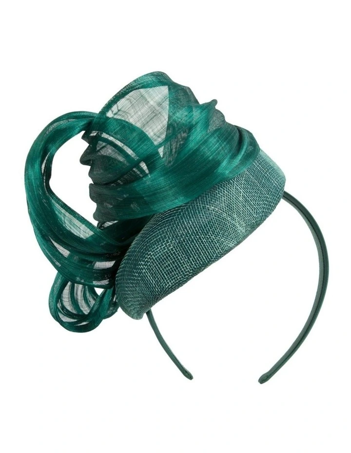 Fillies Collection Dark Green pillbox fascinator with silk abaca bow S307DG image 6