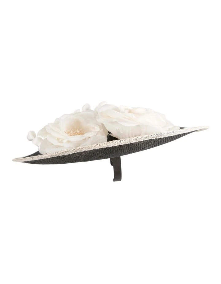 Max Alexander large black and cream sinamay fascinator hatinator MA959BC image 4