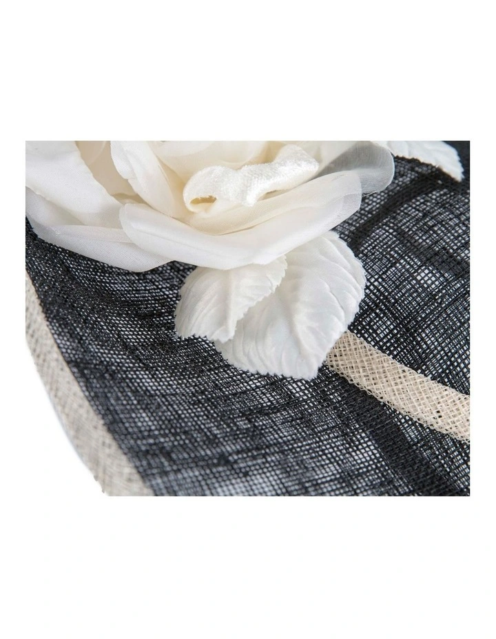 Max Alexander large black and cream sinamay fascinator hatinator MA959BC image 5