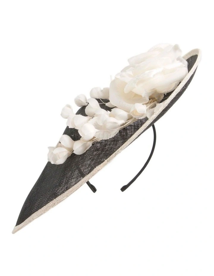 Max Alexander large black and cream sinamay fascinator hatinator MA959BC image 6