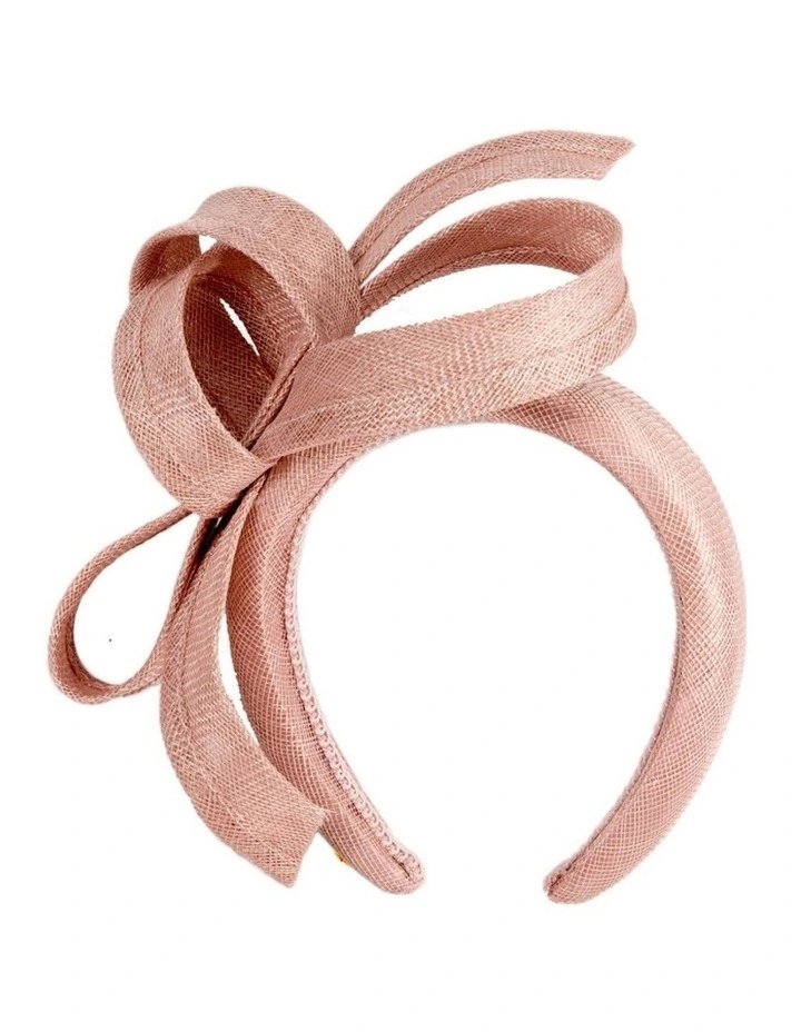 Max Alexander sculpted dusty pink sinamay bow headband MA976DP image 1
