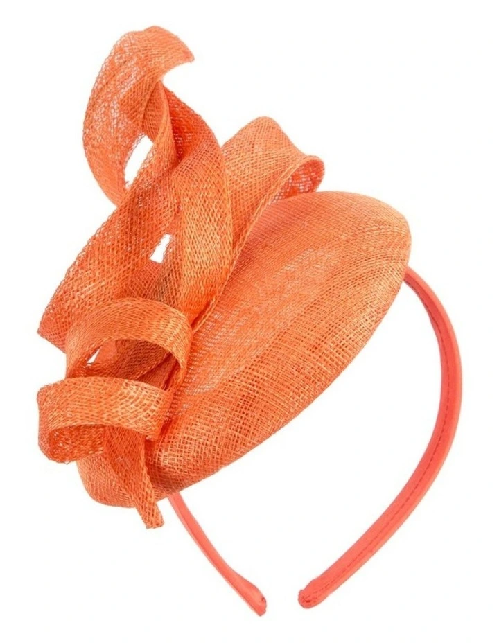 Max Alexander sculptured orange sinamay fascinator MA916OR image 1