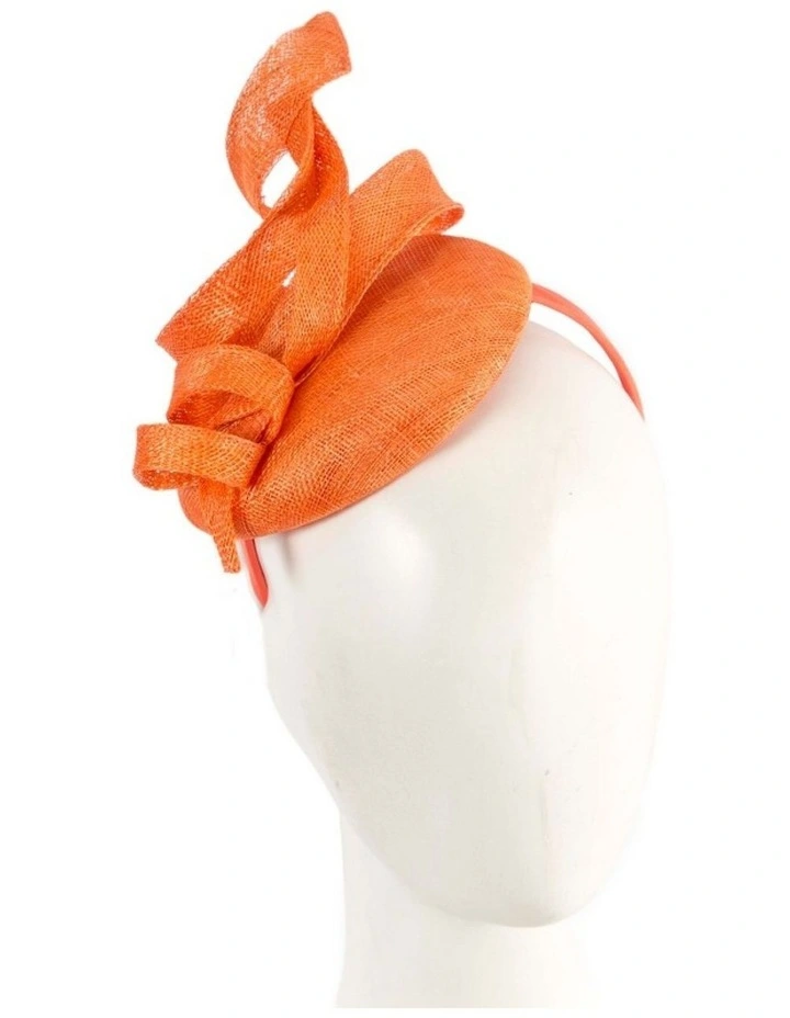 Max Alexander sculptured orange sinamay fascinator MA916OR image 2