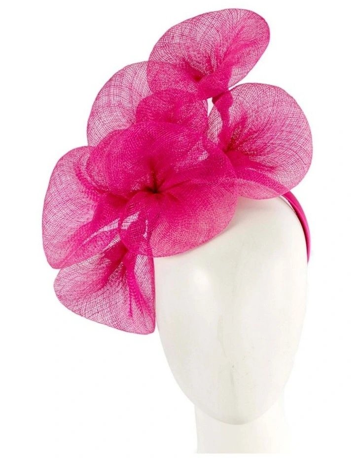 Max Alexander large fuchsia sinamay flower fascinator MA918F image 2