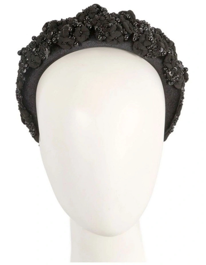 Max Alexander Black Lace Fascinator Headband MA949 image 2