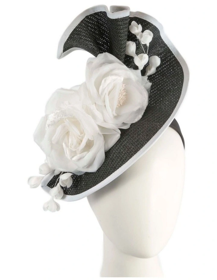 Black & White racing fascinator by Fillies Collection S315BW image 2