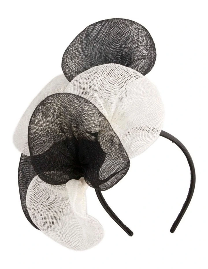 Max Alexander large black and white sinamay flower fascinator MA918BW image 1