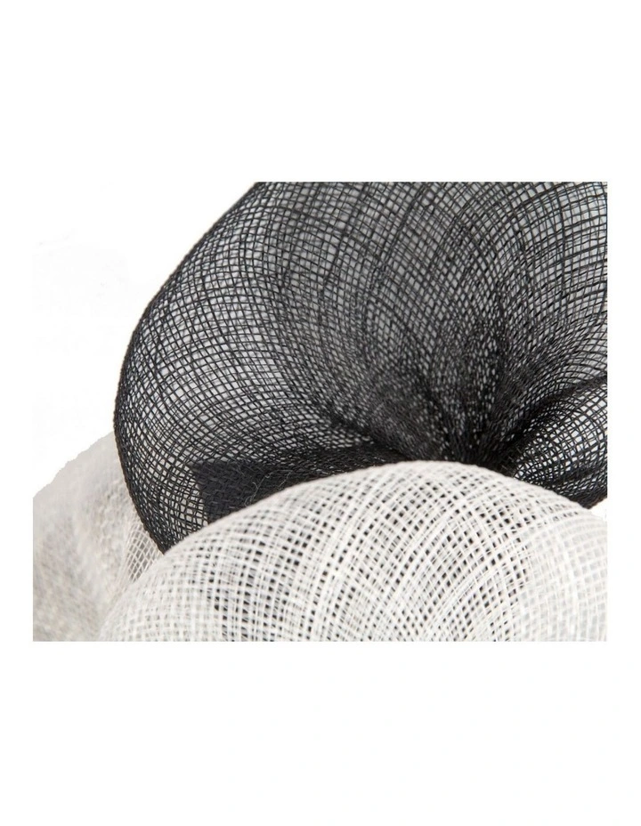 Max Alexander large black and white sinamay flower fascinator MA918BW image 3