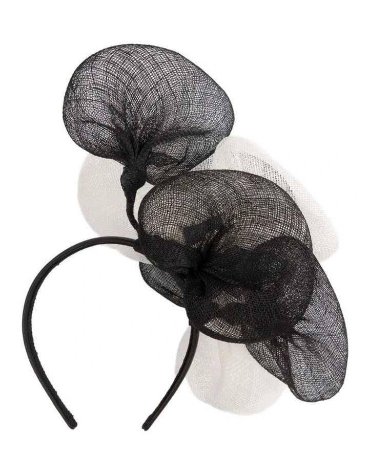 Max Alexander large black and white sinamay flower fascinator MA918BW image 4