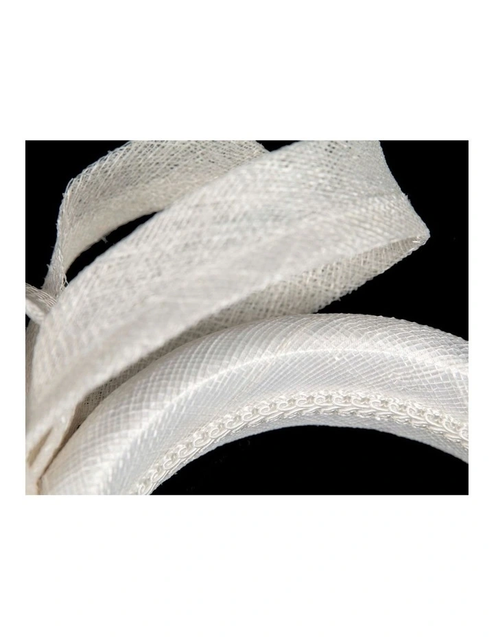 Max Alexander sculpted cream and white sinamay bow headband MA976WHT image 3