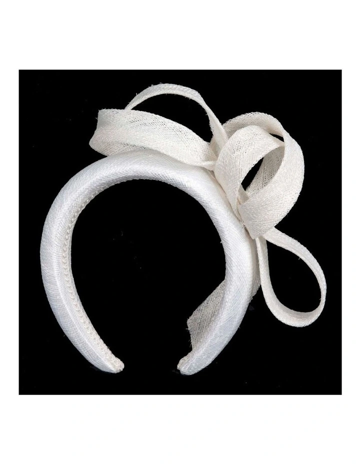 Max Alexander sculpted cream and white sinamay bow headband MA976WHT image 4