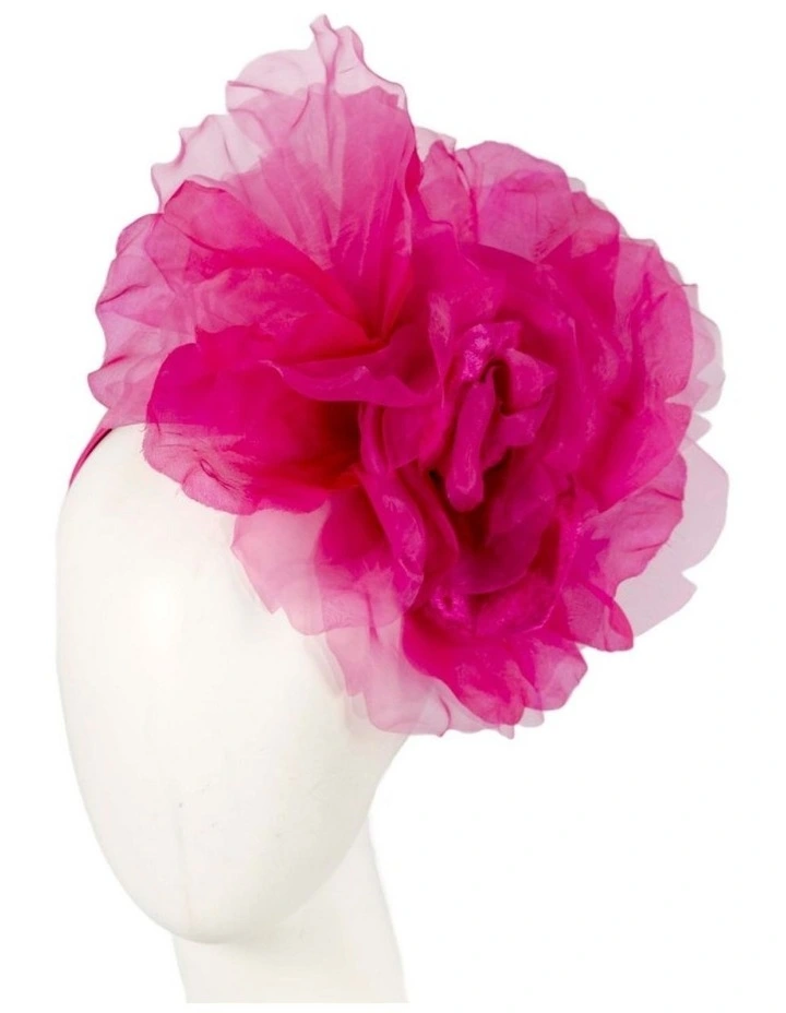 Fillies Collection large fuchsia silk flower fascinator S260F image 2
