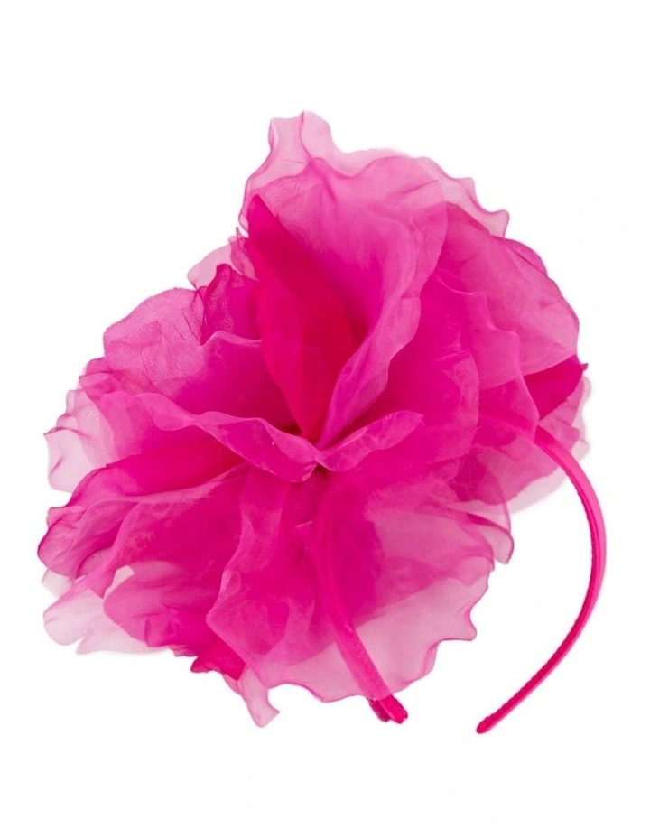 Fillies Collection large fuchsia silk flower fascinator S260F image 4