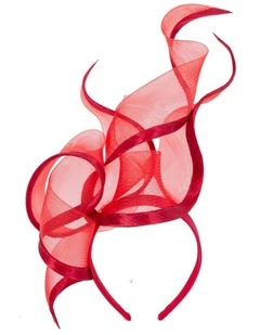 Bespoke red racing fascinator by Fillies Collection S253R