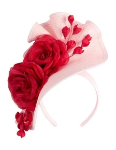 Pink and Red Racing Fascinator by Fillies Collection S315PIR