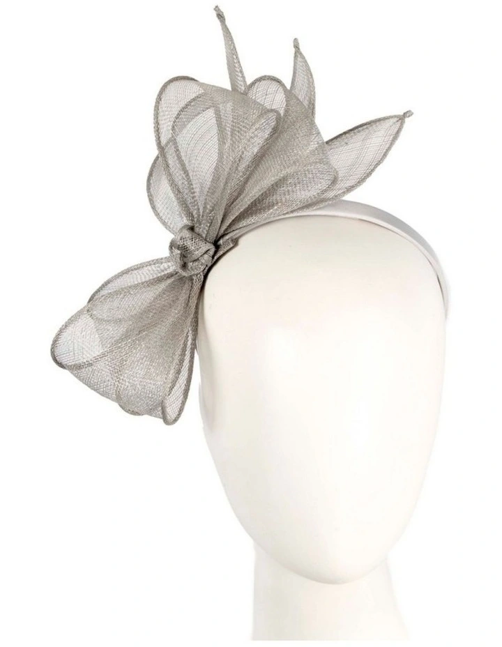 Max Alexander silver sinamay bow fascinator MA950S image 2