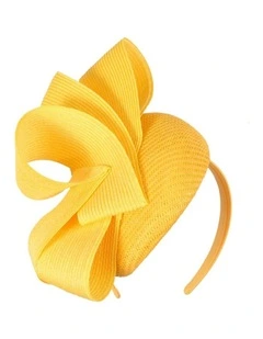 Yellow pillbox fascinator by Fillies Collection S286 S286Y