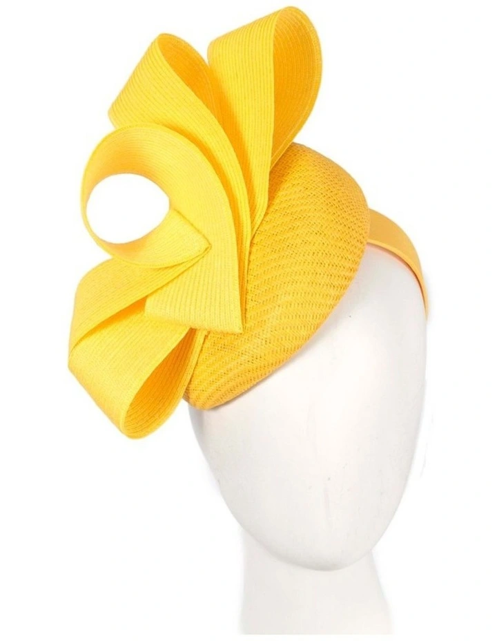 Yellow pillbox fascinator by Fillies Collection S286 S286Y image 2