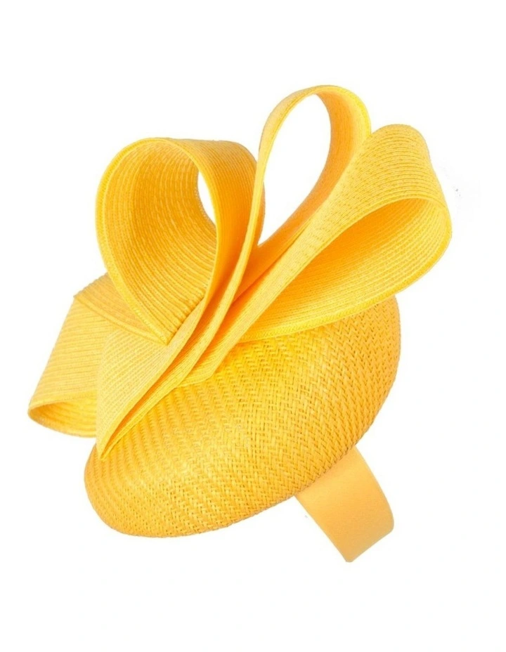 Yellow pillbox fascinator by Fillies Collection S286 S286Y image 3