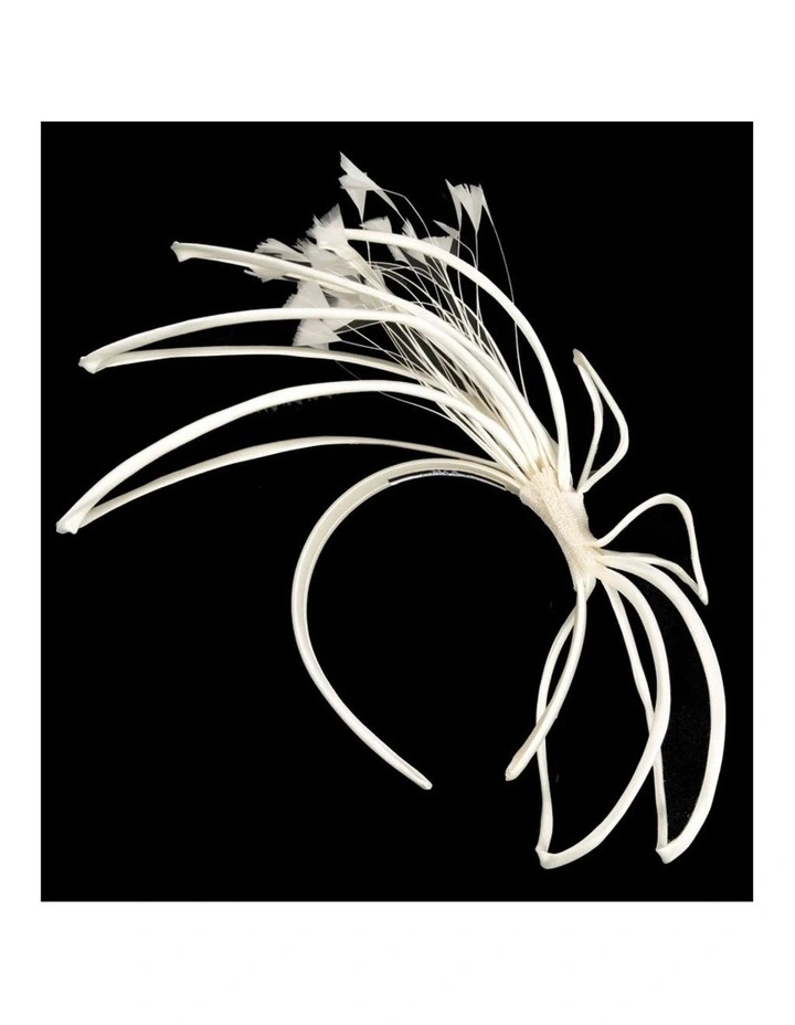 Max Alexander thin cream fascinator with feathers MA975C image 4