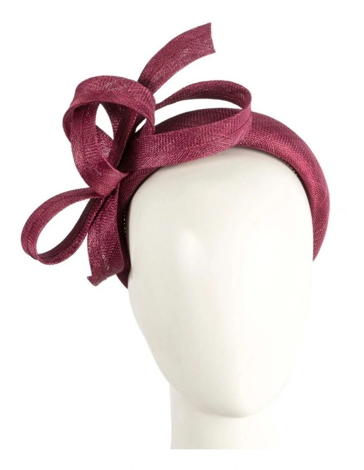 Max Alexander sculpted wine sinamay bow headband MA976W image 2