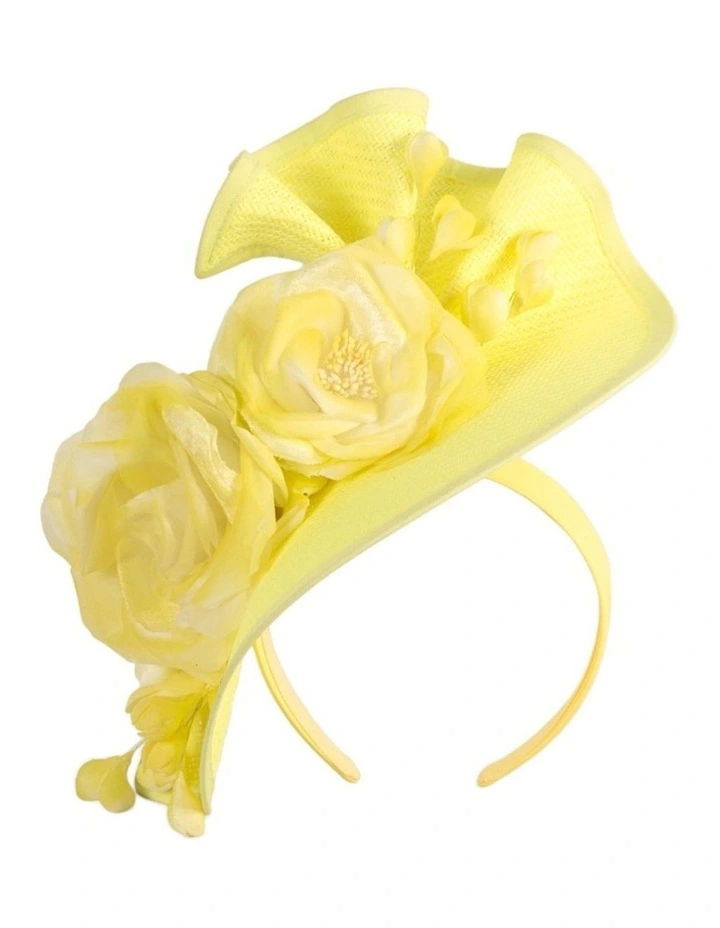 Fillies Collection fluro yellow racing fascinator S315FY image 1