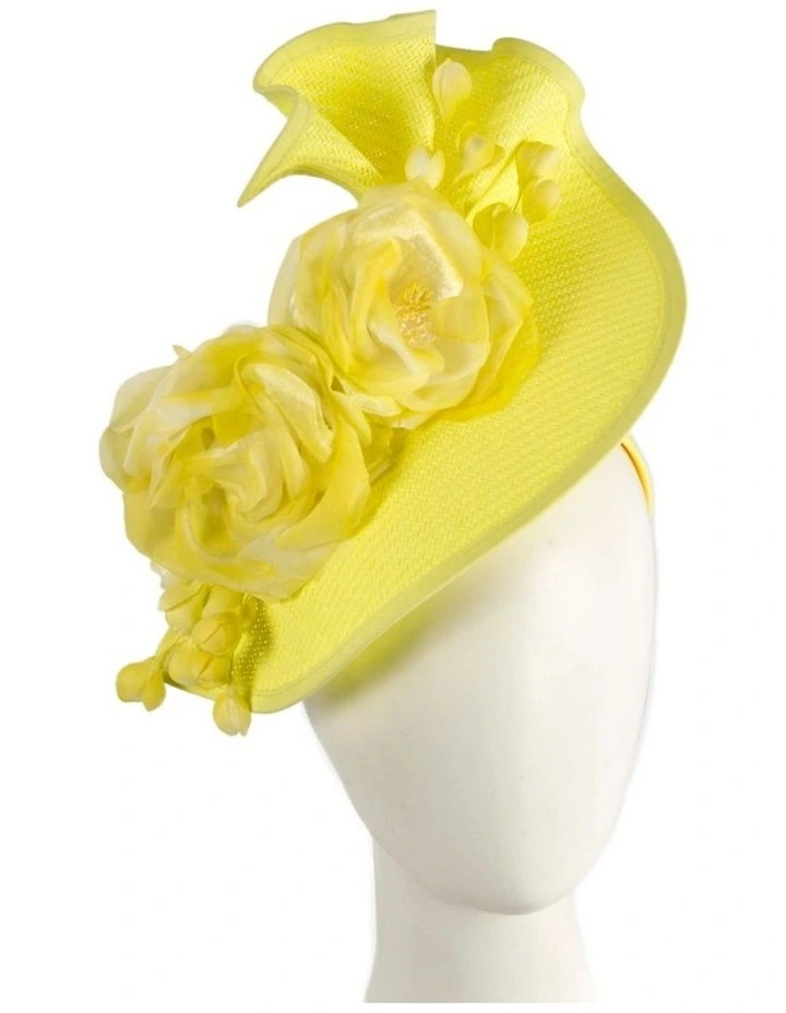 Fillies Collection fluro yellow racing fascinator S315FY image 2