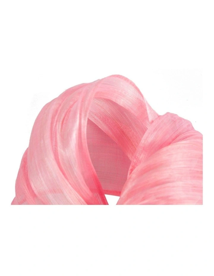 Pink Silk Abaca Fascinator with Sculptural Bow by Fillies Collection S347PI image 3