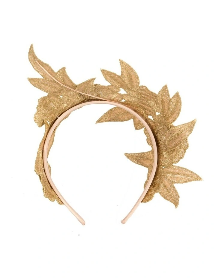 Max Alexander gold lace crown fascinator headband MA974G image 4