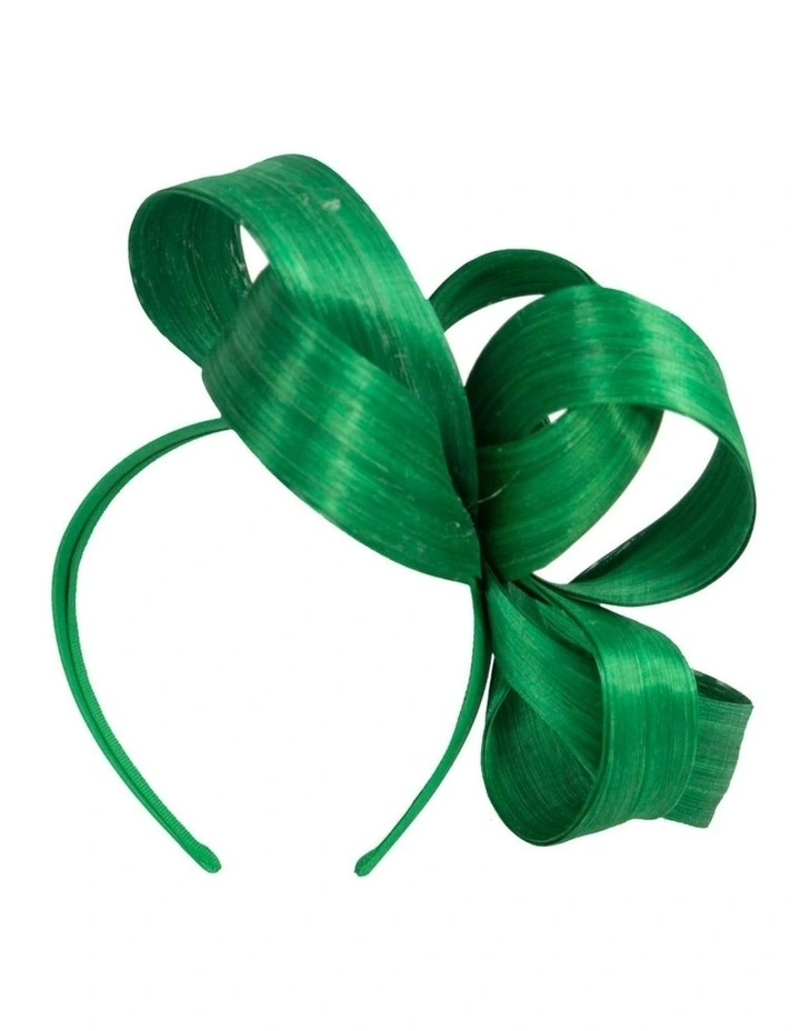 Fillies Collection green silk abaca loops racing fascinator S344GRN image 4