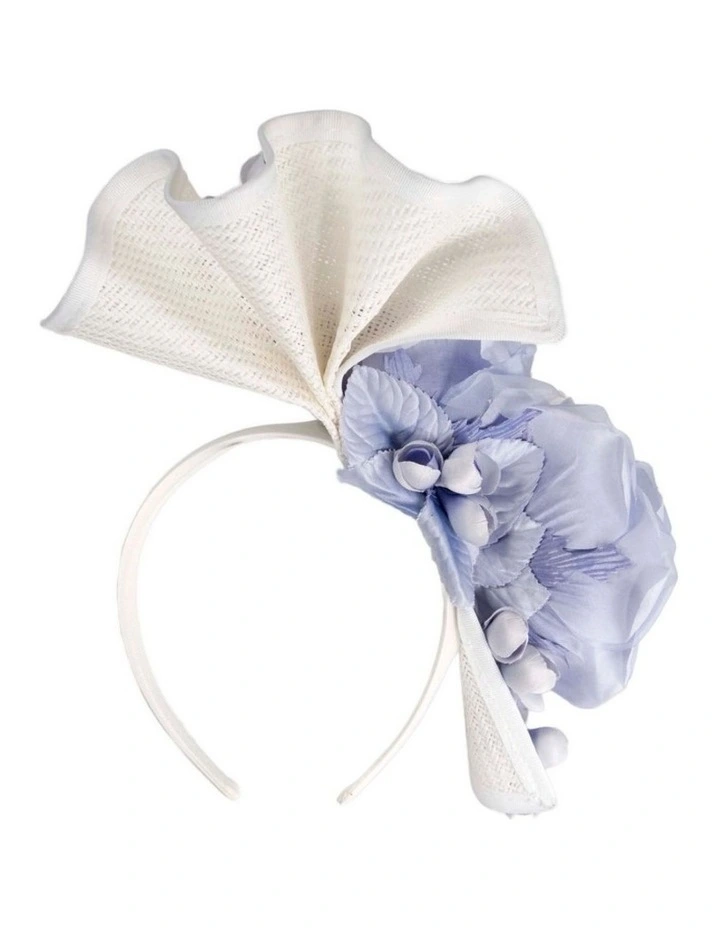 Fillies Collection S315WBL white and light blue racing fascinator image 4