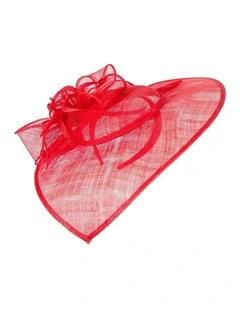 Max Alexander red sinamay fascinator MA903R