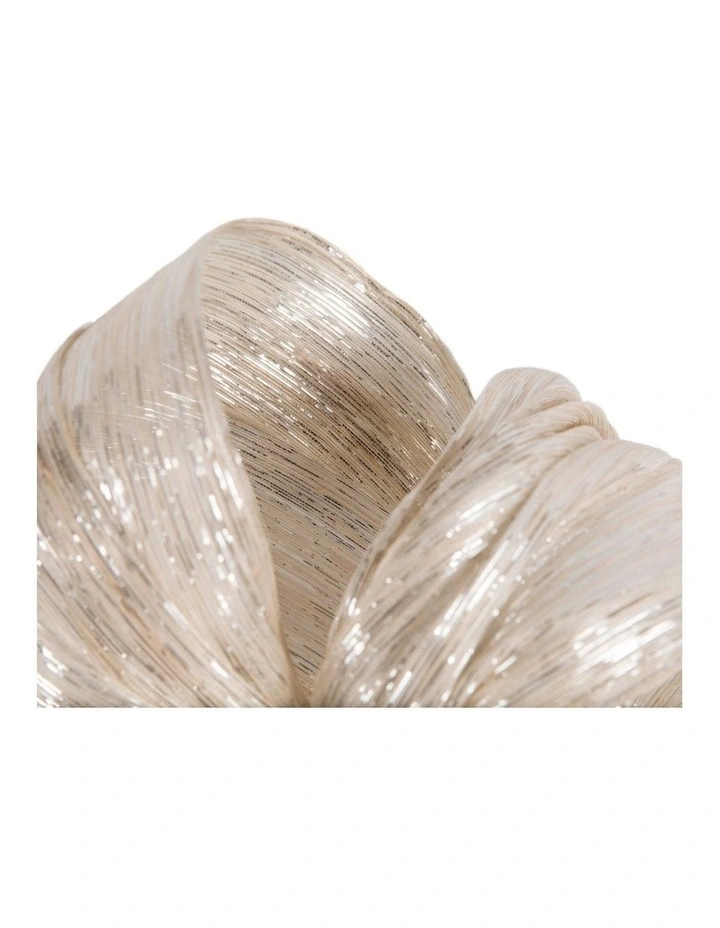 Silver Silk Abaca Fascinator with Sculptural Bow - Fillies Collection S347S image 3