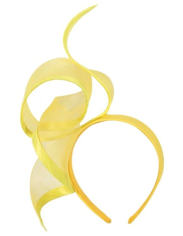 Sculptured yellow racing fascinator by Fillies Collection S246Y image 1