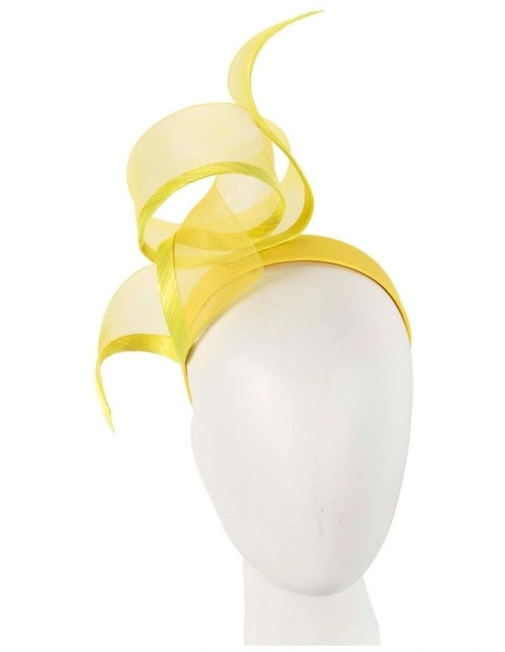Sculptured yellow racing fascinator by Fillies Collection S246Y image 2