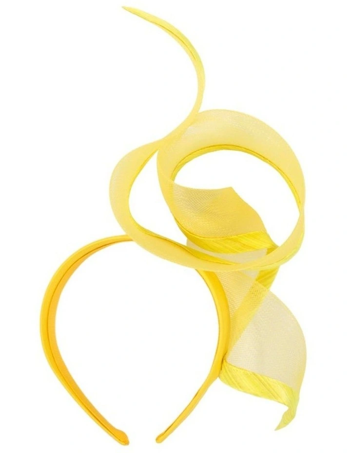 Sculptured yellow racing fascinator by Fillies Collection S246Y image 4