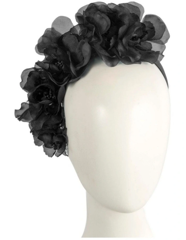 Max Alexander Black Floral Headband MA1021B image 2
