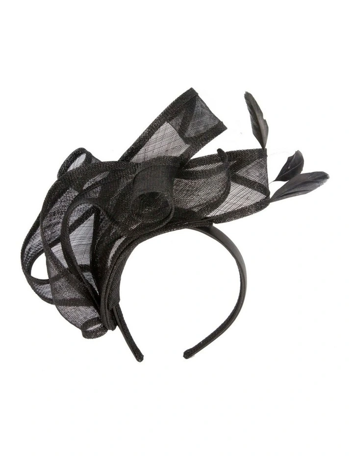 Max Alexander Large Black Sinamay Fascinator MA931B image 1